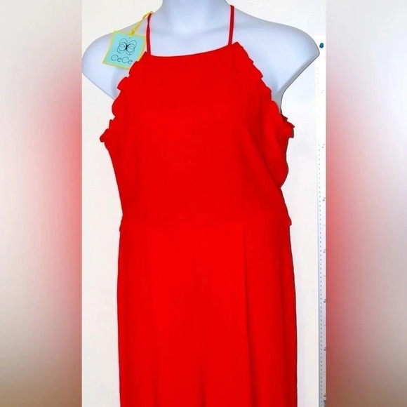 NWT CeCe orange jumpsuit size 14 - Picture 4 of 10